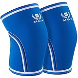 Mava Sports Knee Sleeves Weightlifting Men & Women, 7mm Neoprene Knee Sleeves for Women and Men, Ideal for Cross Training WOD, Squats, Powerlifting