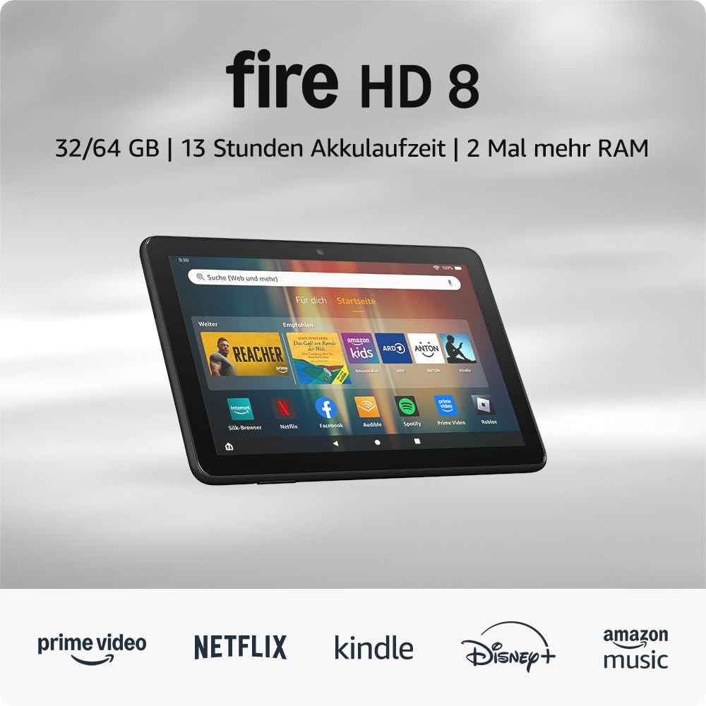 Zertifiziert und generalüberholt Amazon Fire HD 8-Tablet, 8-Zoll-HD-Bildschirm, 3 GB RAM, 32 GB Speicher, für Unterhaltung unterwegs… – Ansicht 2