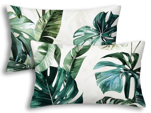 Fundas cojines 40x80 tropical rectangular juego de 2 fundas de terciopelo 2