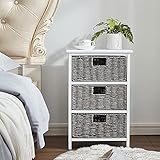 White Nightstand with 3 Drawers, Bedside Tables for Hallway, Accent End Table Bedroom,Dresser...