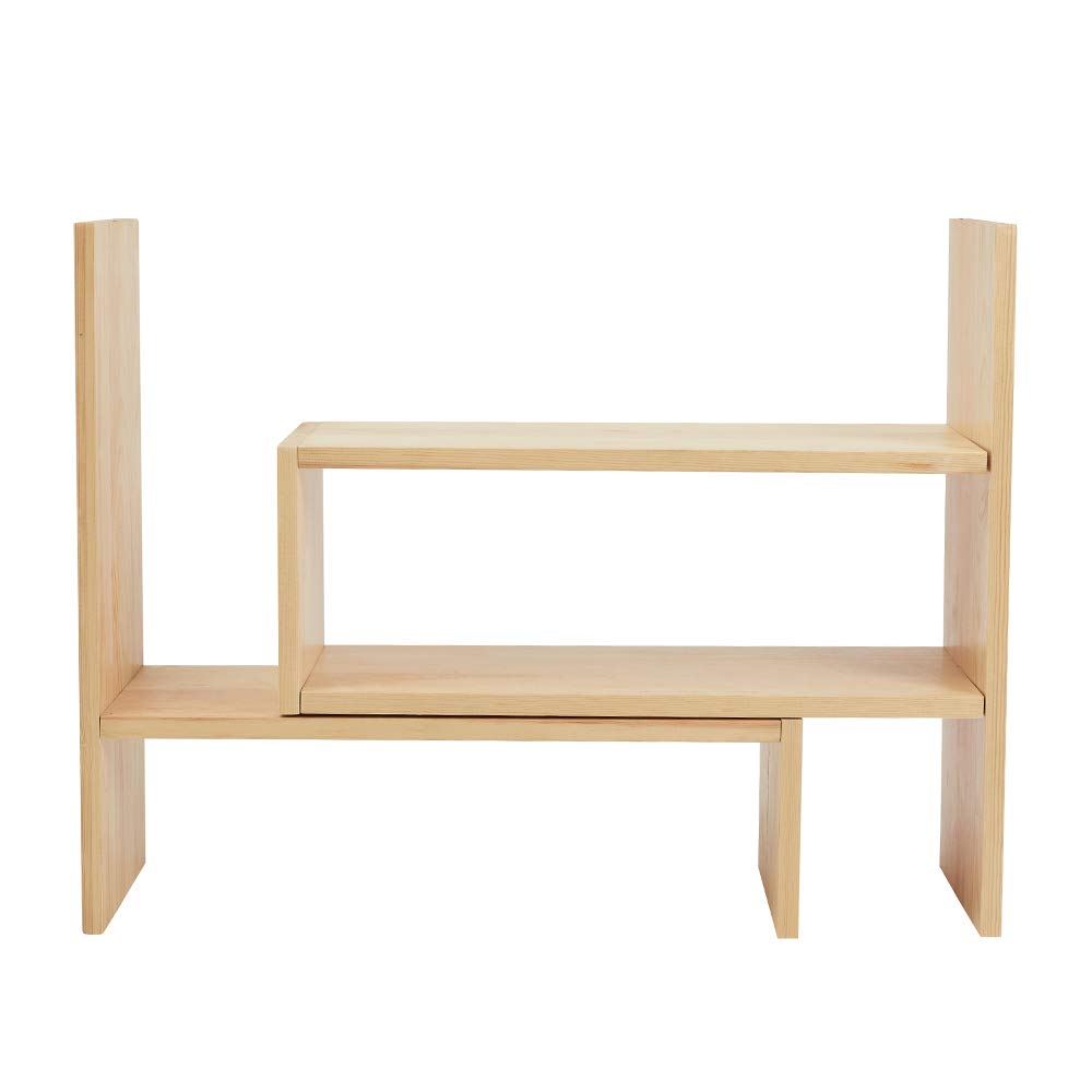 Liry Products beżowy regulowany wysuwany organizer na biurko z naturalnego drewna Caddy organizer na biurko półka blat regał regał ekspozycyjny stojak rozszerzalny przechowywanie biuro dom
