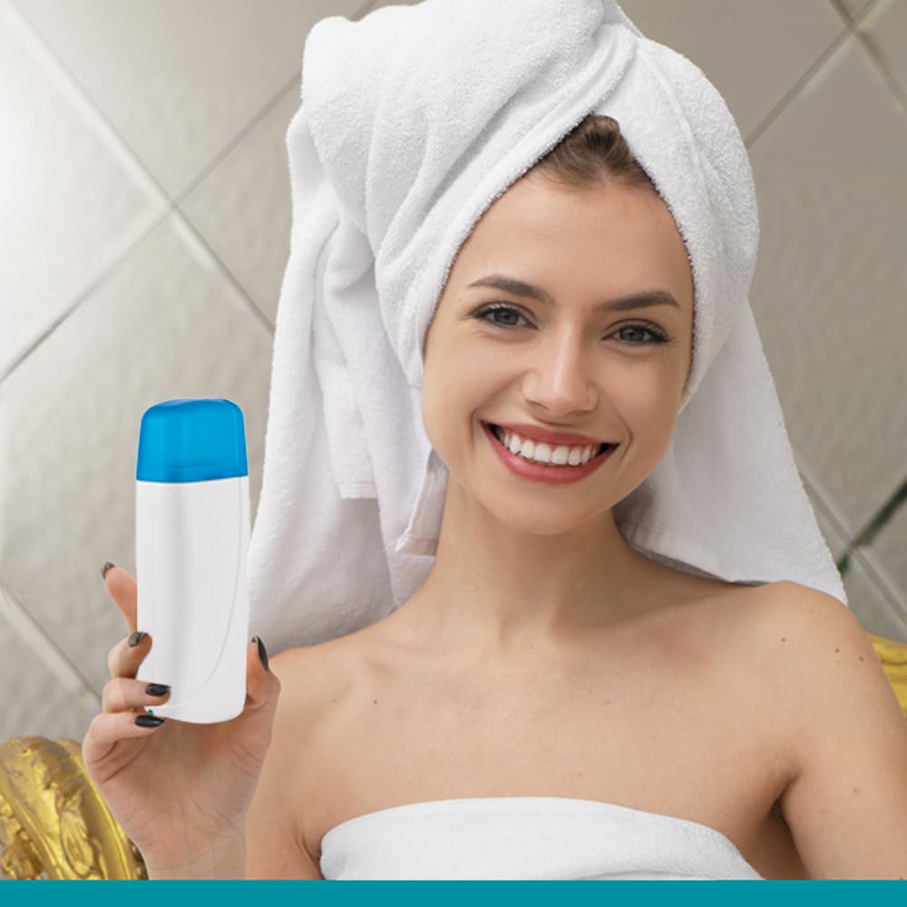 Anyskin Kit d'Épilation Professionnelle - Chauffe-Cire, 5 Roll-On Made in Italy, Huile Après-Épilation 100 ml, 100 Bandes TNT