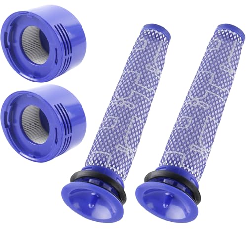 4 Pcs Filtres V7 V8 de remplacement pour Dys V7/V8 Absolute, Dy Animal, dy Motorhead - 2 Post-Filtres + 2 Pré-Filtre