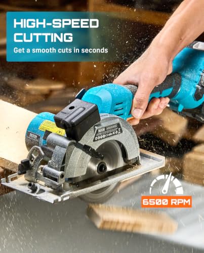 SEESII Brushless Cordless Circular Saw with 2×4.0Ah Batteries & Charger - image 2