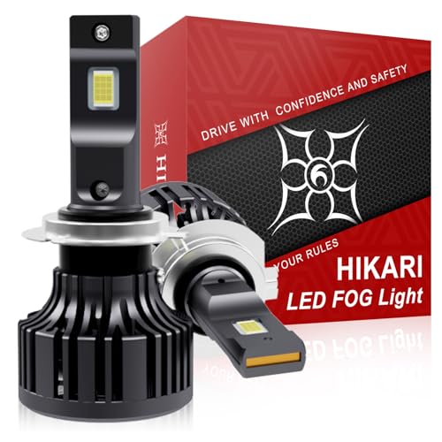 Image of HIKARI WINGS 2026 40000LM H7 Fog Light, 45W Pure White 6000k Bulbs, Plug & Play IP68 Waterproof Pack of 2