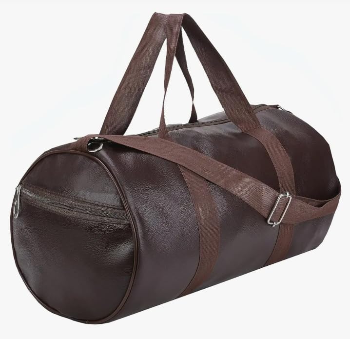 AIROZSS Trendy Brown Leatherette Lightweight Gym Duffle Bag/Travelling Bag for Men and Women 2