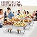 Disposable Chafing Dish Buffet Set, 33 Piece of Chafing Servers with Food Warmers, Covers, Half-Size Food Pans, Water Trays, Serving Utensils, Foil Lids and 4Hr Fuel Cans for Parties, Catering