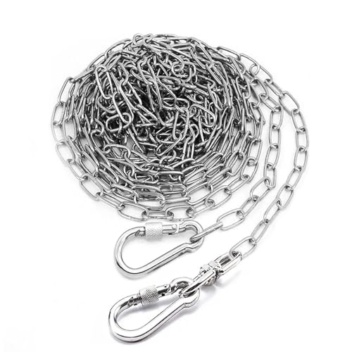 25ft Dog Chains for Outside - Heavy Duty Tie Out Chain Leash Great for Small to Large Dogs Up to 200Lbs - Chew Proof Long Chain for Yard Camping or Travel