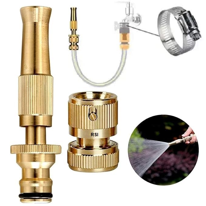 High Pressure Brass Hose Nozzle Adjustable Water Spray Gun for car Motorbike for Gardening, for Washing (B0D17YLZ7S) Amazon Price History, Amazon Price Tracker