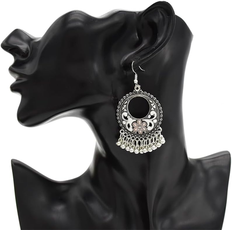 Vintage Boho Statement Drop Dangle Earrings for Women Bohemian Ethnic Handmade Beaded Charms Earring Bohemian Retro Chandelier Tassel Earrings Mexico Gypsy Jewelry Gift - Image 5