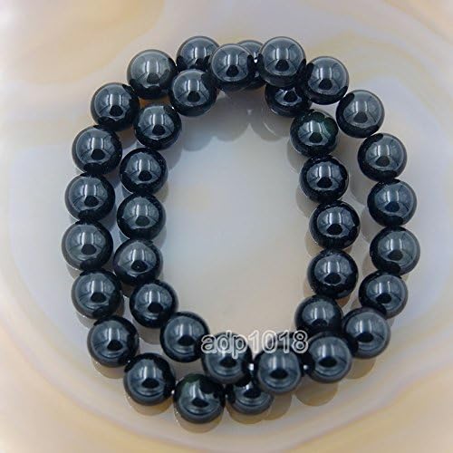 Miniatura 4 de AD Beads Brazalete con cuentas de piedras naturales con elástico, para curación Reiki 4,6,8,10,12 mm, Negro obsidiana, 8mm