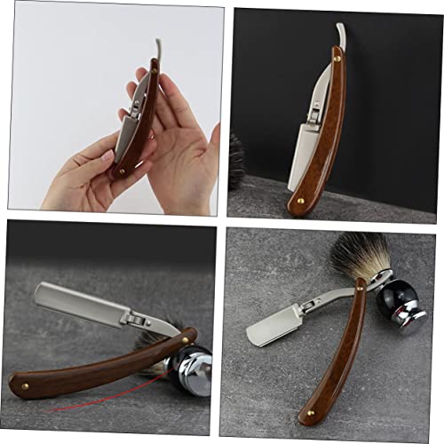 FRCOLOR Navalha aparador de bigode barbeador manual masculino cabo de barbear lâminas de barbear tes