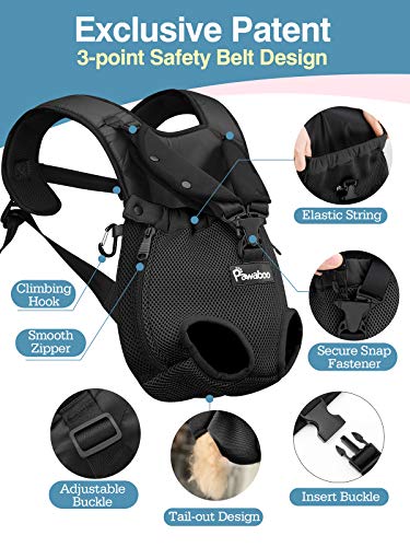 Pawaboo Pet Carrier Backpack, Adjustable Pet Front Backpack Cat Dog Carrier Backpack Safety Travel Bag, Legs Out, Easy… - Image 4
