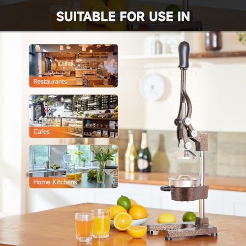 Image of CO-Z Hand Press Juicer Machine, Manual Orange Juicer and Professional Citrus Juice Press for Orange Watermelon Pom Lime Lemon Juice Cocktail, Commercial Lemon Squeezer and Orange Crusher, Copper