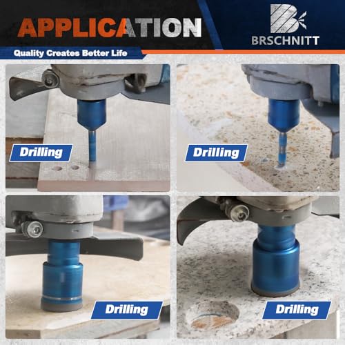 Image of Diamond Core Drill Bit Set - BRSCHNITT Tile Hole Saw Kit 1 /4 inch 5 /16 inch 1 inch 1-3 /8 inch2 inch 2-1 /2 inch & 3 /8 inch-1 inch Finger Bit & 1-3 /8 inchChamfer Bit for Porcelain Tile Ceramic Marble Granite Diamond Blade