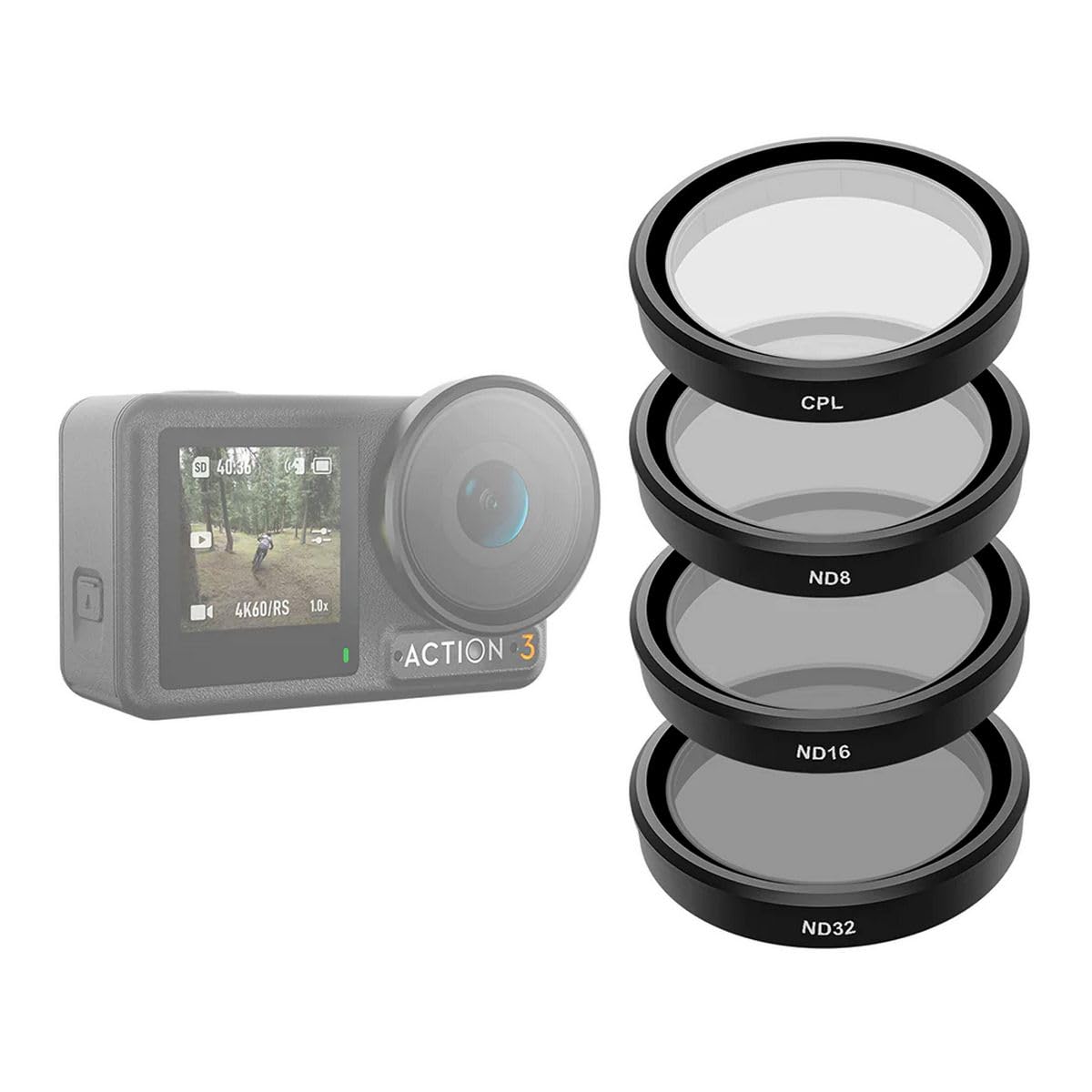 Telesin Filter Set CPL/ND8/ND16/ND32 for DJI Action 3