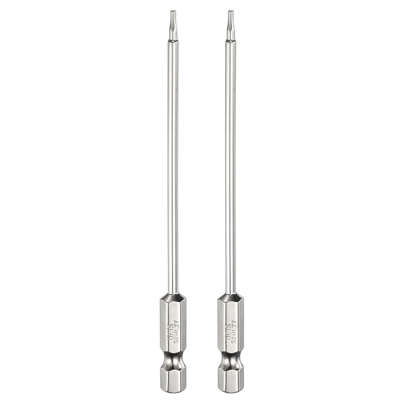 Kit com 2 bits de chave de fenda sextavada magnética H1.27, haste de 6,35 mm (1/4 pol.) e 100 mm, HARFINGTON