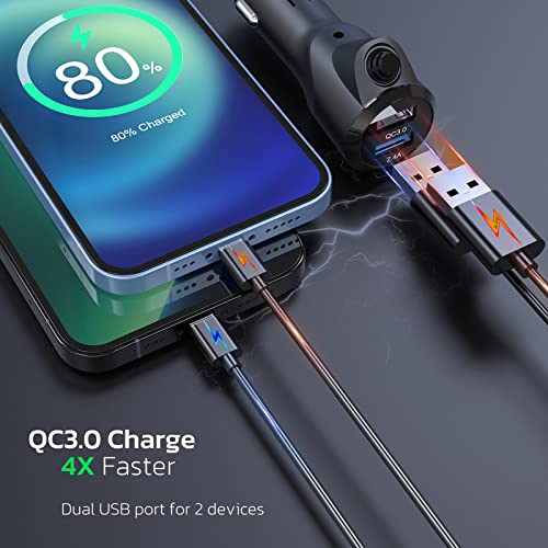 Nulaxy Bluetooth Adapter Auto FM Transmitter Bluetooth V5.0 Großer Bildschirm Unterstützung für...