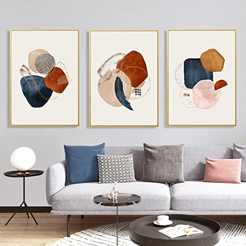Toile peinture abstraite géométrique beige décoration murale salon affiches modernes 30x45 cm
