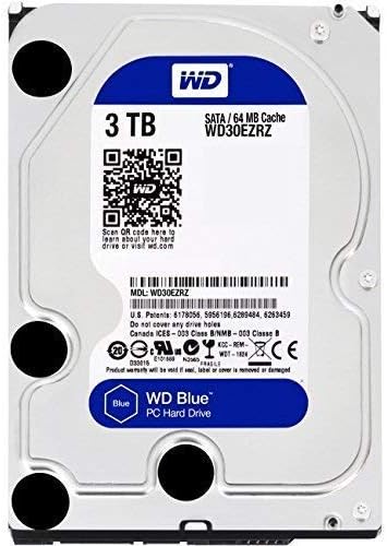WD Blue 3TB Desktop Hard Disk Drive - SATA 6 Gb/s 64MB Cache 3.5 Inch - WD30EZRZ (Renewed)