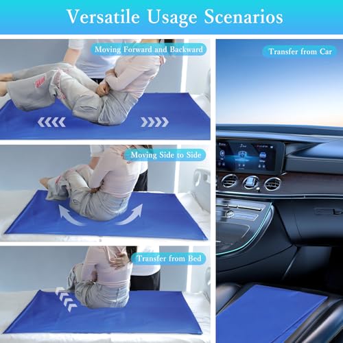 Tubular Slide Sheet for Patient Transfer, Sliding Sheet to Assist Moving Elderly, Draw Sheet for Cars, Vehicles, Wheelchairs and Bed Transfers for Turning, Repositioning, Sliding, Blue, 1Psc, 47"x30"