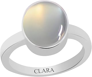 Sponsored Ad - Clara Certified Moonstone 3cts or 3.25ratti Elegant Silver Ring for Men and Women