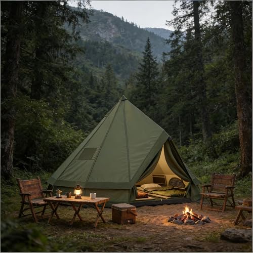 Carpa de camping impermeable tipo teepee para todo el año miniatura 1