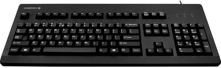 CHERRY G80-3000, Kabelgebundene Mechanische Tastatur, Deutsches Layout (QWERTZ), USB-Anschluss, Robust, Programmierbare Tasten, MX Blue Switches, Schwarz