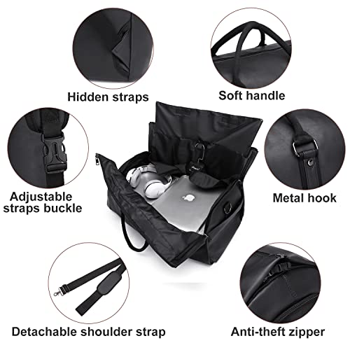 seyfocnia Convertible Travel Garment Bag,Carry on Garment Duffel Bag for Men Women - 2 in 1 Hanging Suitcase Suit Business Travel Bag, A1-Black, one_Size, Fashion by seyfocnia - Image 5