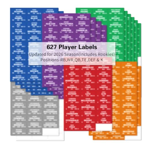 ZLODEPIP 2026 Fantasy Football Draft Board Kit 12 Tteams 20 Rounds with 600+ Sticker Labels by ZLODEPIP - Used condition - Image 2