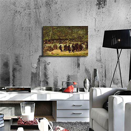 Dancing Bears By William Beard Painting Picture Art Print Canvas Wall Art Home Room Decor -835 (12X18Inch-Unframed) #TOP2