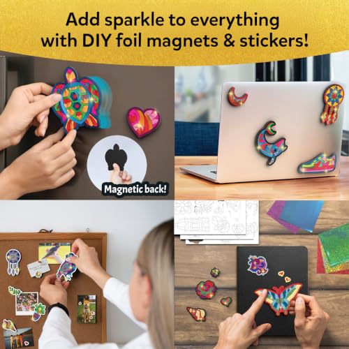 Image of Skillmatics Foil Fun Pretty Patterns, Foil Art, Gift for Tweens & Adults | Travel Toys, Craft Kit, 18 DIY Magnets, 60+ Foam Stickers, Fine Motor Skills, DIY Mess-Free Activity, Screen-Free