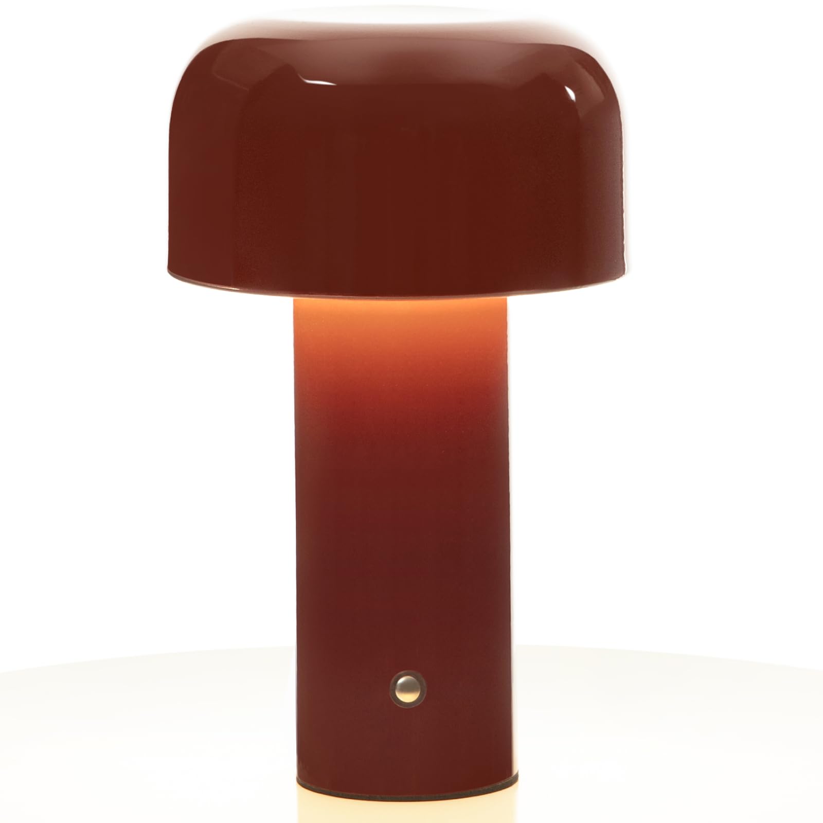 Glivpny Modern Mushroom Table Lamp, Rechargeable LED Night Light with 3-Level Dimming, Bedside Lamp for Indoor/Outdoor, Restaurant, Bar, Coffee Shop (Wine Red), HJ-JS001 โ image 1