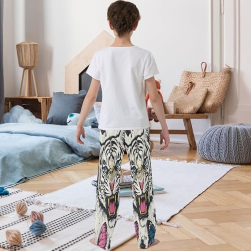 Boy's Pants Tiger Pink Blue Butterfly Jogger Pants Elastic Waist Long Bottoms Trousers with Pockets 6-14 Years3