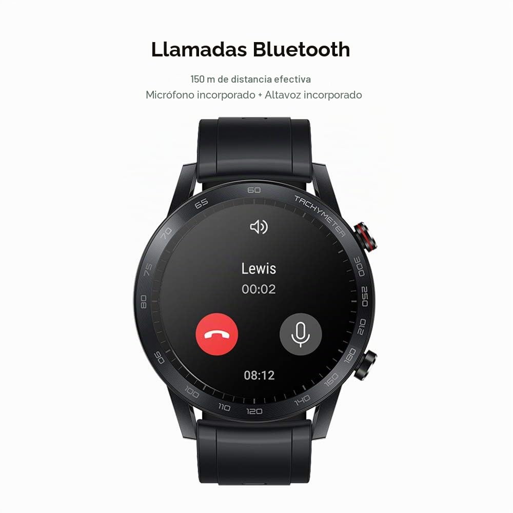 Honor Magic Watch 2 46mm Smart Watch Tracker Actividad Fitness Frecuencia cardíaca Monitor SpO2 14 días en Espera micrófono Altavoz Integrado, GPS, 15 Modos de Fitness, para Android, 5 ATM (Negro)