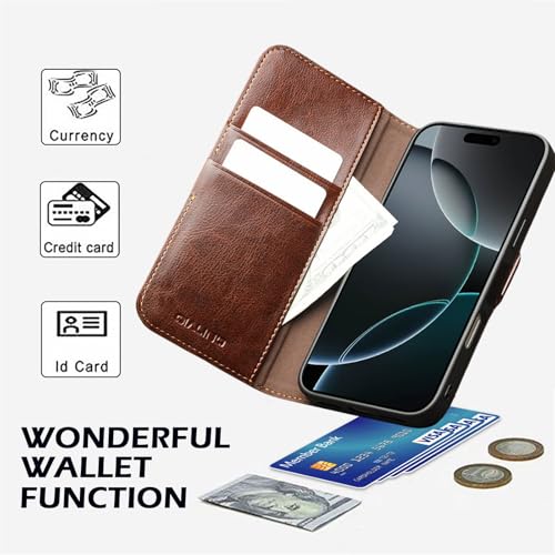 Étui cuir iPhone 17 Air marron idéal pour le bureau et vos déplacements