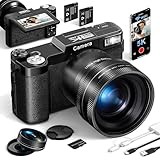 5K Digitalkamera 64MP Kamera Fotokamera mit WLAN, 64GB Karte, Autofokus, Einstellbarer Blitz...