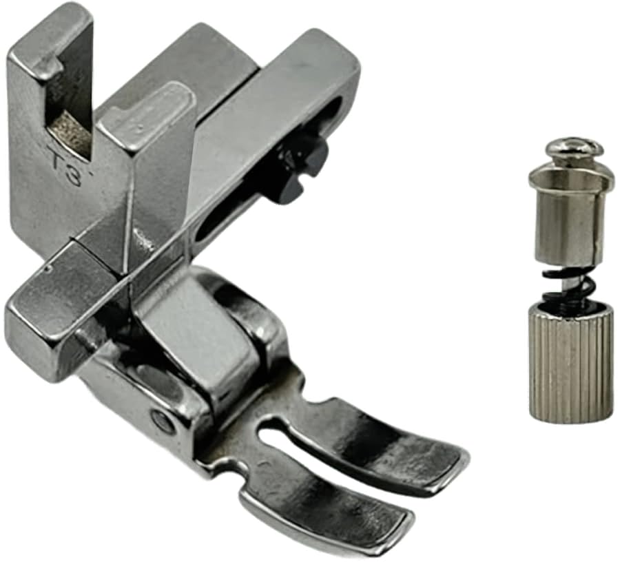 Gemsy T3 Presser Foot and Screw for Sewing Machine Adjustable Cording, Regular, Zipper Presser Foot for 1-Needle Lockstitch Industrial Sewing Machine Accessories