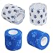 4Pcs Pet Bandage Cohesive Bandage Self Adhering Stick Bandage, Multi-Function Non-Woven Fabric Elasticity Gauze Rolls Self Adhering Stick Bandage Wrap Vet Tape for Pet Animals (White and Blue)