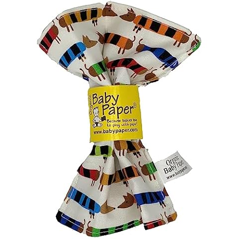 Baby Paper Original Crinkle Teether & Sensory Toy for Babies & Infants | Organic Dachshund | Non-Toxic, Washable | Great for Baby Showers Cover