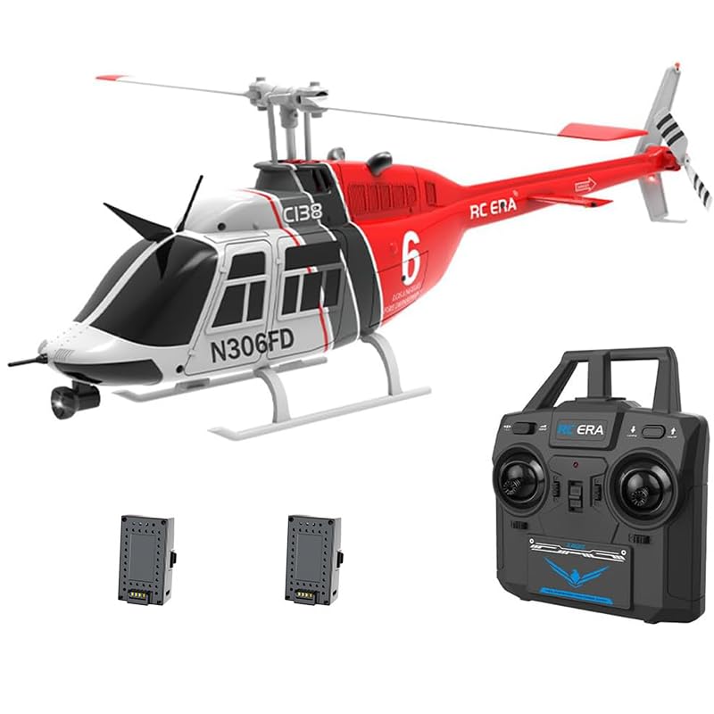 1/30 Scale C138 RC Helicopter with 6-axis Gyroscope, 2.4G 6CH Remote Control Aircraft with Altitude Hold and Optical Flow Positioning, One-Key Takeoff/Landing, for Adults Gift