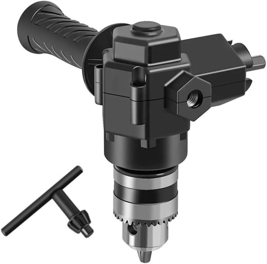 Right Angle Drill Adapter for Compact Corner Work – 90° Three-Jaw Chuck Bend Extension with 2/3/4//6/8mm Drill Bits, Steel Construction(a)