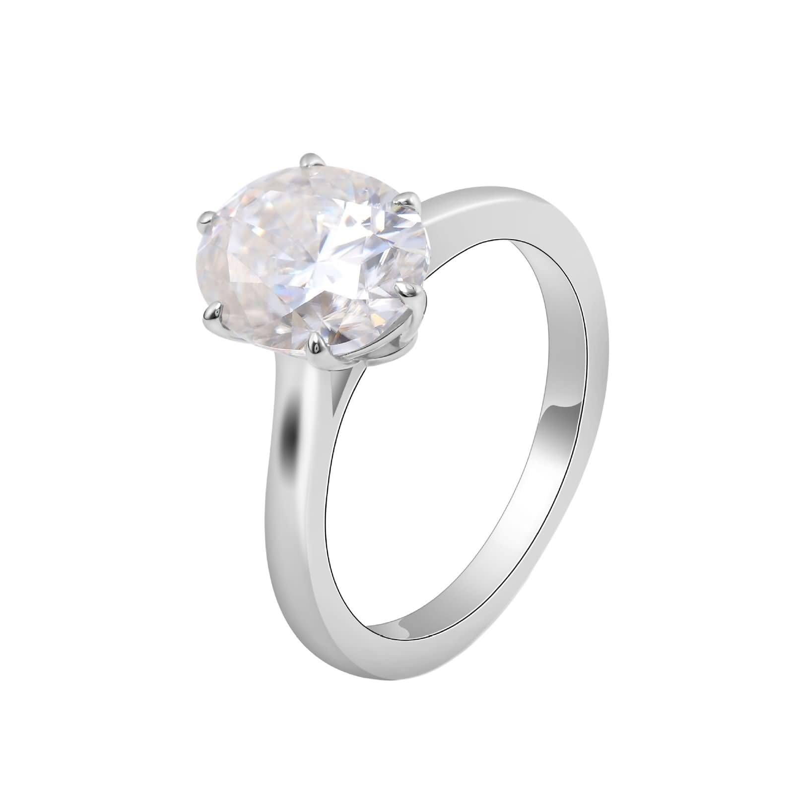 Wycian Pierścienie obietnicy 9K pierścionek 9K Moissanite 6 pazurów samotny owalny z moissanitem rozmiar H 1/2 moda dla kobiet biżuteria noworoczna
