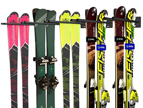 Ski-Aufbewahrungsregal-Kleiderbuegel-Halterung-Skateboard-Snowboard-Wandhalterung-Aufbewahrung-Garage-Organizer-Display-Organisation-Wandhaken-robustes-Metall