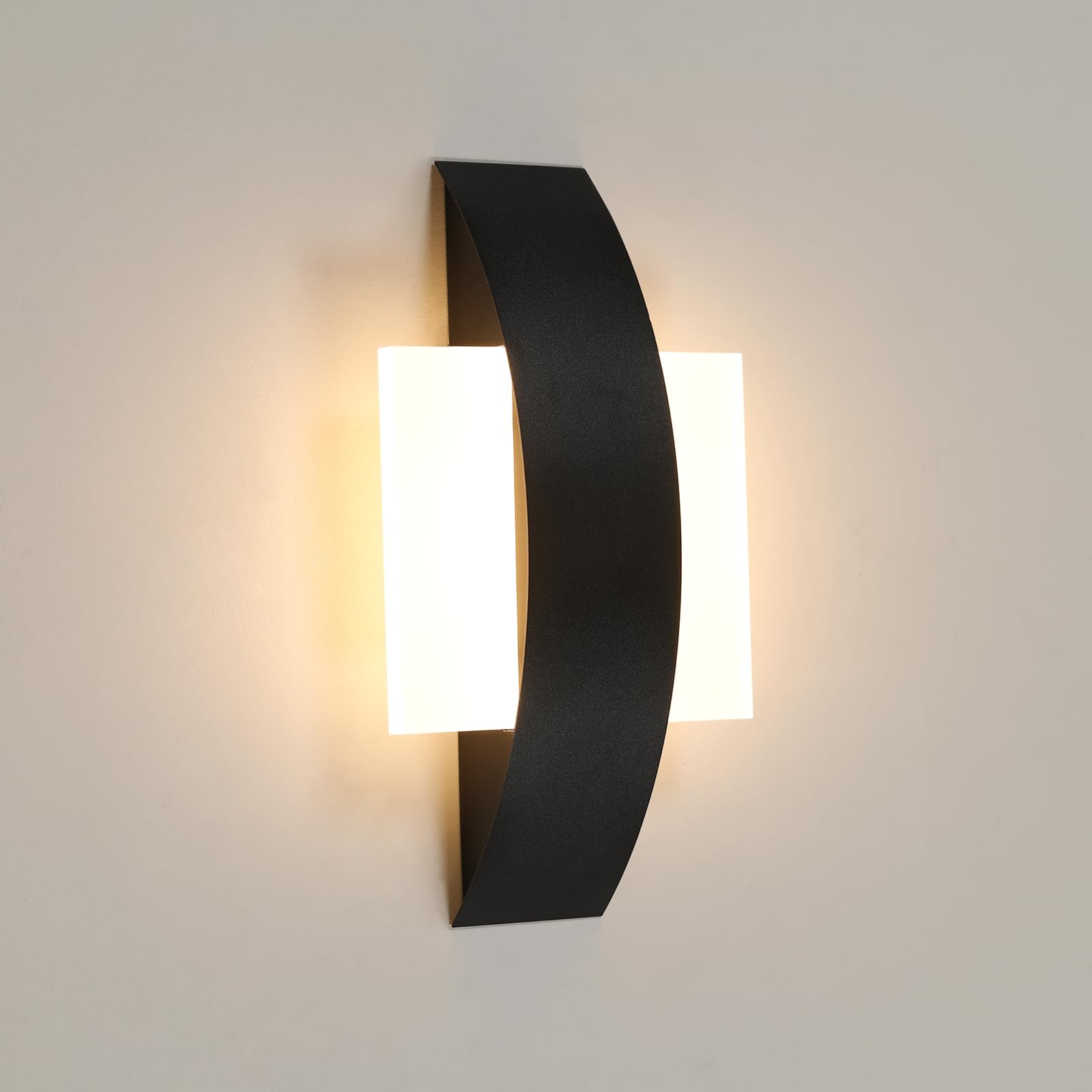 Comely Modern Linear LED Wall Light, 12W 1350LM 3000K Warm White, Acrylic and Aluminium Design, Ideal for Bedroom, Living Room, Hallway or Staircase Lighting, Max Length 24cm