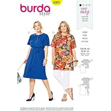 Burda Style Sewing Pattern 6305 - Womens Top and Dress, A20-22-24-26-28-30-32-34