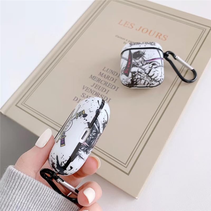 Miniatura 3 de Compatible con Apple Airpods Pro (21 generación), funda protectora divertida y bonita de dibujos animados con llavero (Zoro)