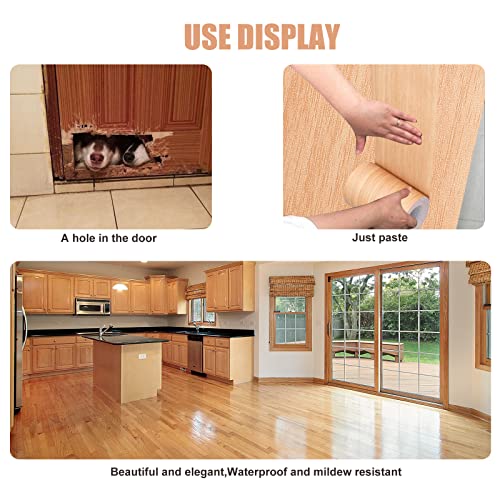 Kobfun 4" X33' Size Realistic Wood Grain Repair Tape, Self Adhesive Wood Grain Repair Patch For Tables, Chairs, Baseboards, Doors, Windows, Floors, Furniture Renovation, Handicraft Diy. Natural Oak #TOP2