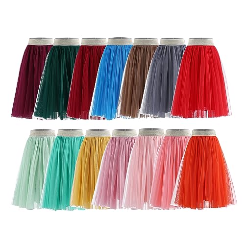 Toddler Baby Girl's Tutu A Line Knee Length Tulle Layered Long Party Skirt for Little Big Girls 1T-16T4