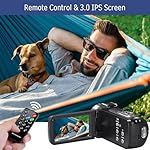 4K Video Camera Camcorder Ultra 44MP Vlogging Camera for YouTube 18X Digital Zoom Camcorder 3.0" IPS Screen IR Night Vision with External Mic, Controller, 2 Batteries and 32G SD Card - Image 5